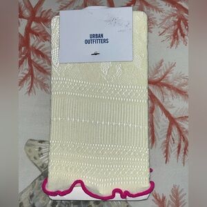 Urban Outfitters Creme and Pink Knee High Stockings Hosiery NEW NWT